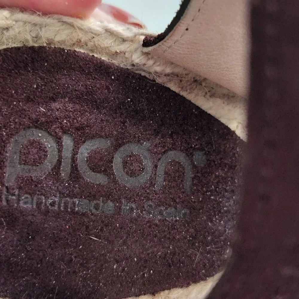 Picon Made In Spain Leopard Print Leather Espardrilles Size 8
